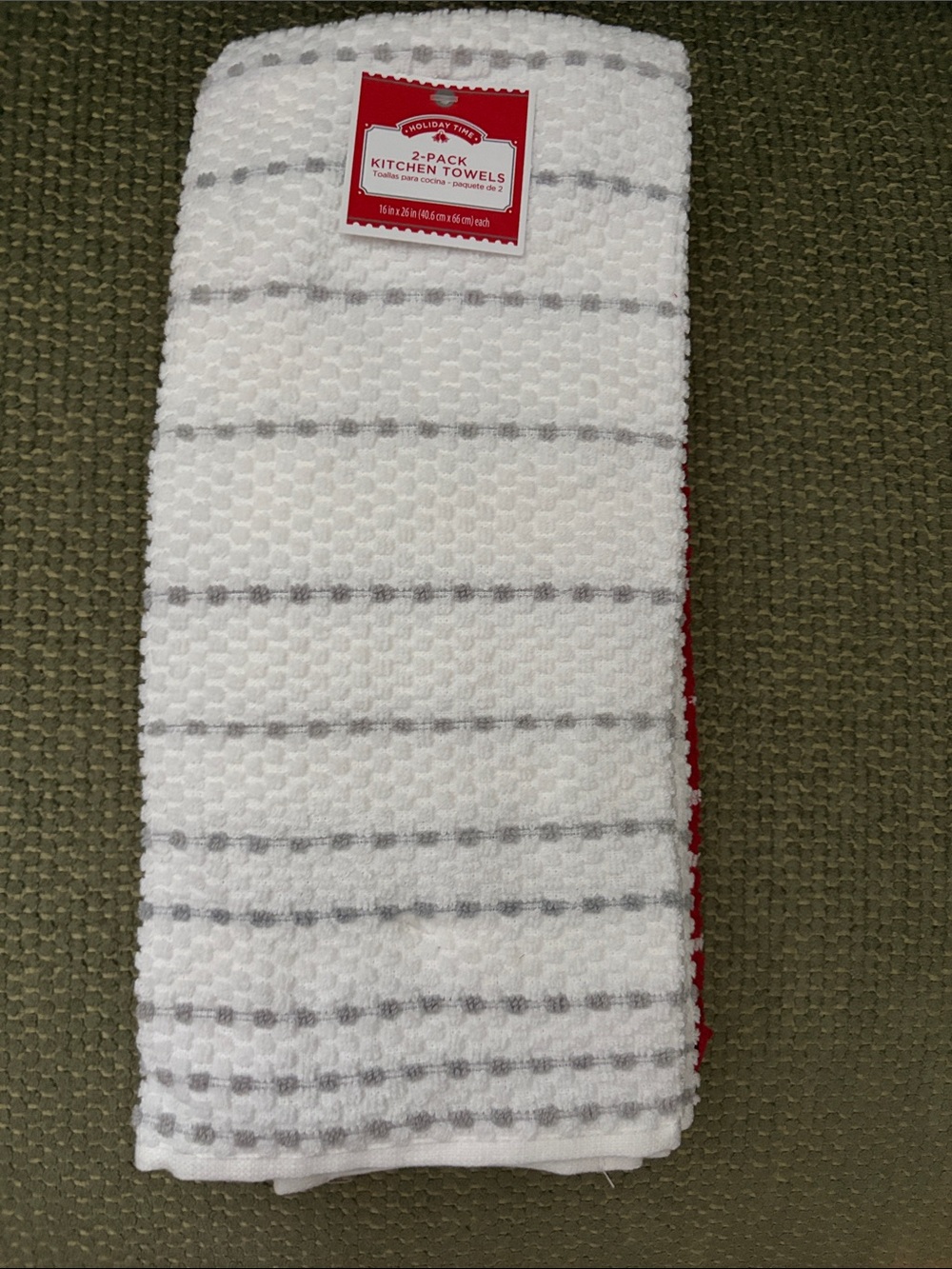 White and Red Kitchen Towels (2 pack)